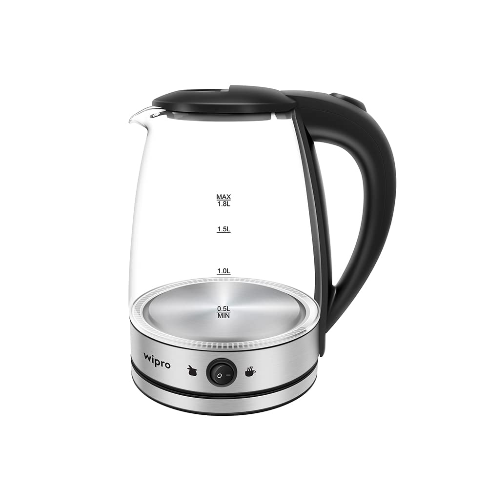 Wipro Vesta 1.8 litre Glass LED electric Kettle with Keep warm Function