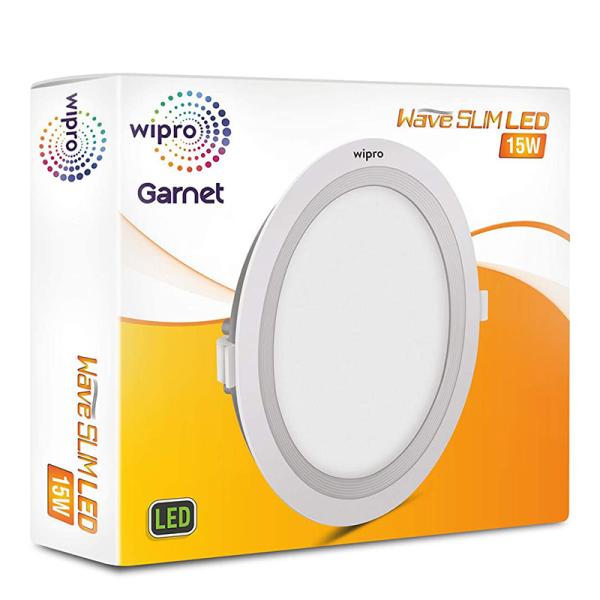 wipro garnet wave slim 15w round led panel